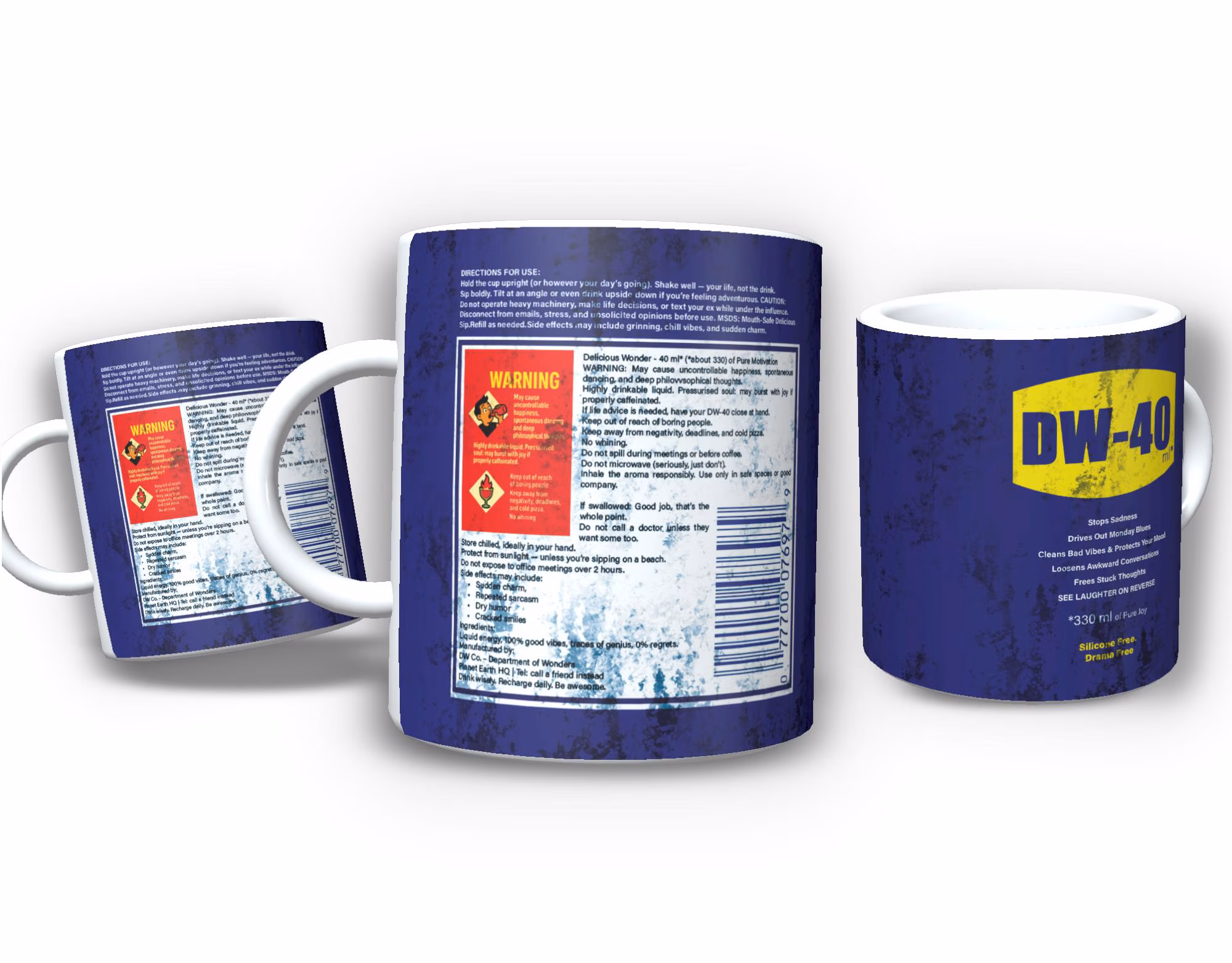 Kubek DW-40 z personalizacją – zabawny prezent dla fana motoryzacji (330 ml)