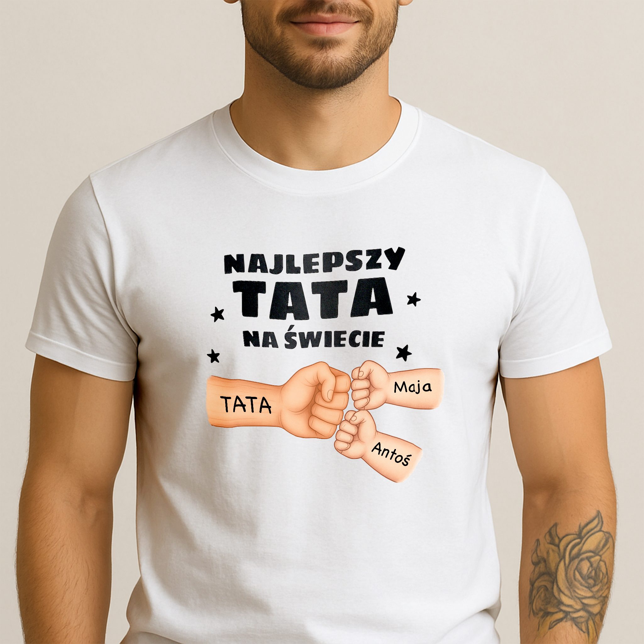 Najlepszy TATA na świecie – Personalizowana koszulka z imionami dzieci